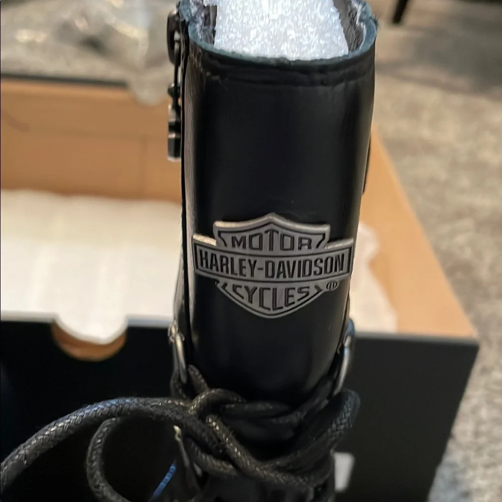 Harley-Davidson Black Combat Moto Boots with Buckle Straps-NWT - Picture 5 of 7